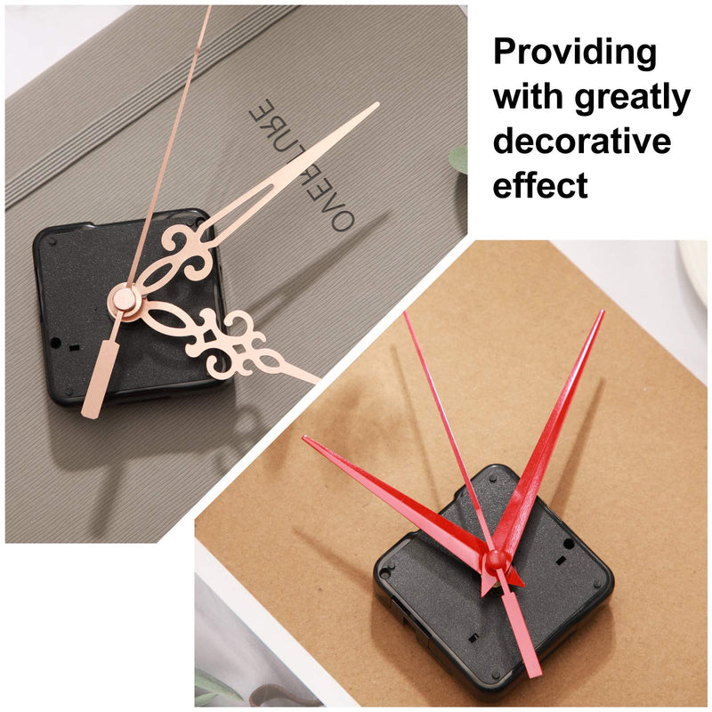 4 Pieces Quartz Clock Movement Mechanism Non Ticking DIY Clock Mechanism with 6 Clock Hands Sets for Repair Parts Replacement (0.5 Inch/ 13 mm, Black, Red, Gold, Rose Gold, White) 0.5 Inch/ 13 mm - NewNest Australia