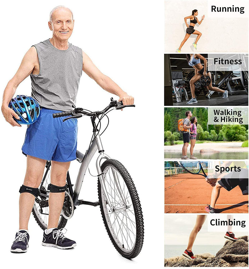 CAMBIVO 2 Pack Patella Tendon Knee Strap, Knee Support Brace for Women Men, Adjustable Band for Hiking, Soccer, Basketball, Baseball, Running, Tennis, Volleyball, Squats Black/White - NewNest Australia