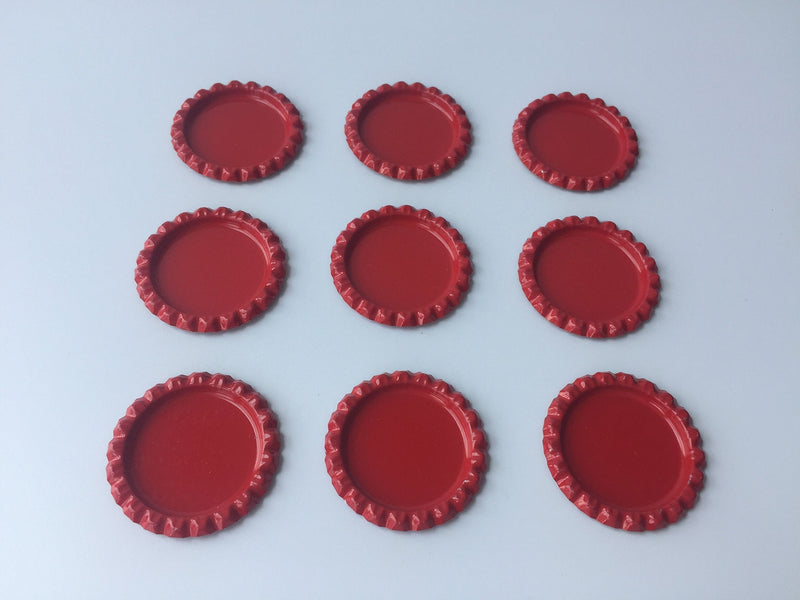 RUTICH 100 PCS Flat Decorative Bottle Cap Craft Bottle Stickers Double Sideds Printed for Hair Bows, DIY Pendants or Craft ScraPbooks(Dark Red) Dark Red - NewNest Australia