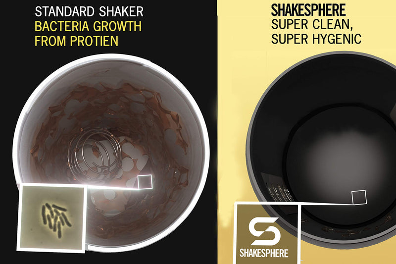 NewNest Australia - ShakeSphere Tumbler: Protein Shaker Bottle, 24oz ● Capsule Shape Mixing ● Easy Clean Up ● No Blending Ball or Whisk Needed ● BPA Free ● Mix & Drink Shakes, Smoothies, More (Frosted Black) Frosted Black 