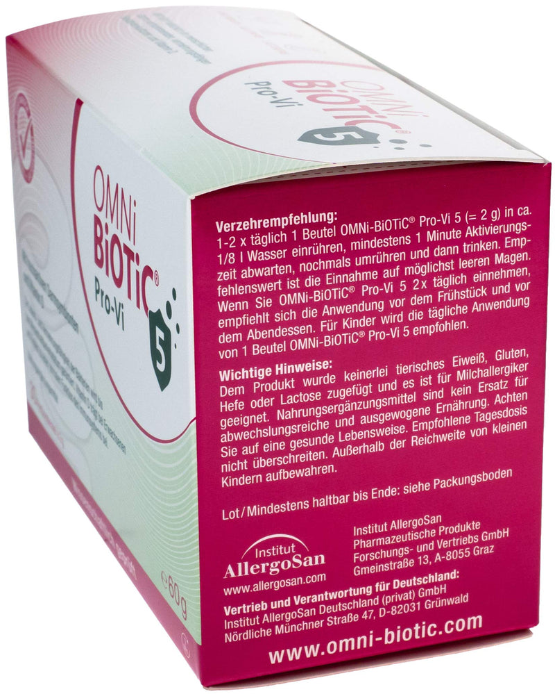 OMNi BiOTiC Pro-Vi 5 | 30 servings | 5 bacterial strains | 10 billion germs per daily dose | powder | With vitamin D | Vegetarian | For daily use | With bacteria for the intestinal flora 30 portions (pack of 1) - NewNest Australia