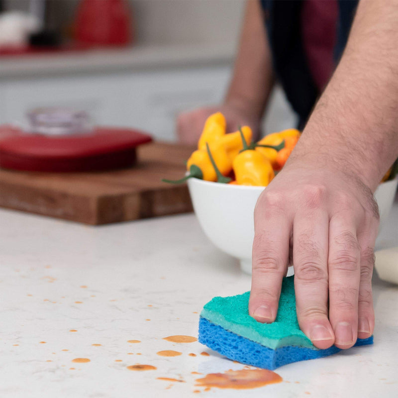 O-Cedar Scrunge Multi-Use (Pack of 6) Non-Scratch, Odor-Resistant All-Purpose Scrubbing Sponge Safely Cleans All Hard Surfaces in Kitchen and Bathroom, 6 Count (Pack of 1), Blue 6 Count (Pack of 1) - NewNest Australia