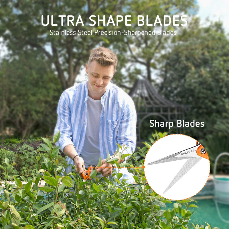 VIVOSUN 6.5 Inch Gardening Hand Pruner Pruning Shear with Straight Stainless Steel Blades Orange - NewNest Australia