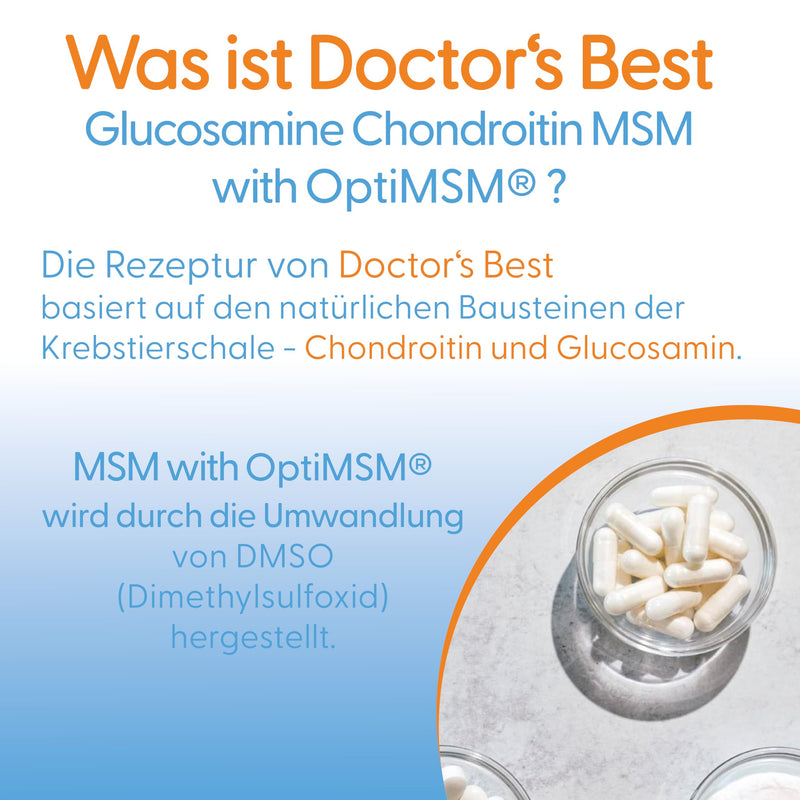 Doctor's Best, Glucosamine-Chondroitin MSM, with OptiMSM, 120 capsules, laboratory tested, soy-free, gluten-free, non-GMO 120 pieces (pack of 1) 137.0 - NewNest Australia