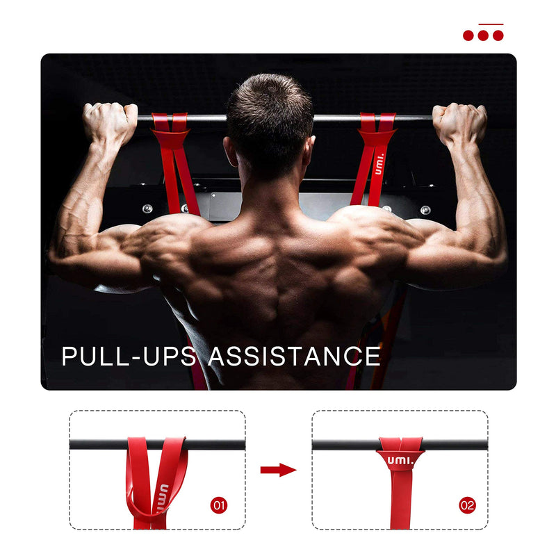 Amazon Brand - Umi - Resistance Bands Exercise Workout Bands for CrossFit Powerlifting Yoga Stretch Mobility Assisted Pull Up Band for Men and Women - SINGLE band or SET #2 Yellow (40-70LB) - NewNest Australia