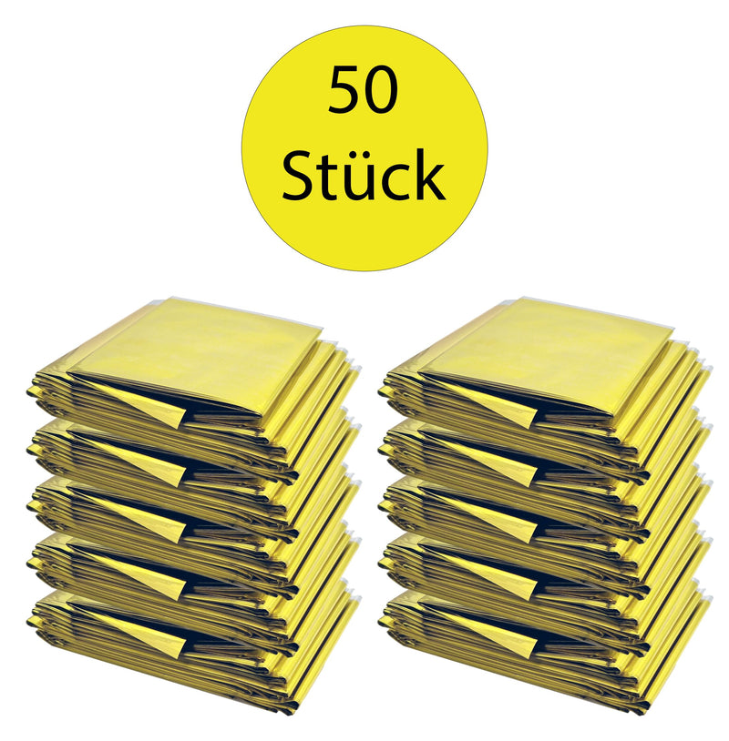 Tiga-Med rescue blanket rescue blankets set of 50 (= 50 pieces) gold/silver 210x160cm rescue foil for first aid emergency rescue services - NewNest Australia
