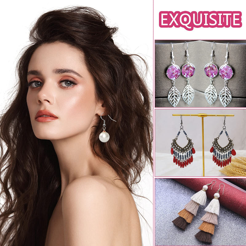 925 Sterling Silver Earring Hooks, 300 Piece Earring Making Kit with Hypoallergenic Earring Hooks, Jump Rings and Clear Rubber Earring Backs for DIY Jewelry Making (Silver) - NewNest Australia