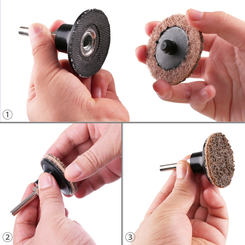 2 Inch Sanding Discs by LotFancy - 45PCS Coarse Roll Lock Surface Conditioning Discs, R-Type Quick Change Disc with Disc Pad Holder 2inch, Coarse - NewNest Australia
