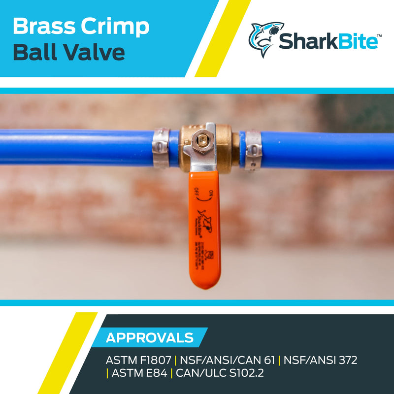 SharkBite 22462LFA Barb Ball Valve 3/4 inch, Water Valve Shut Off, Crimp Rings, Clamp Rings - NewNest Australia