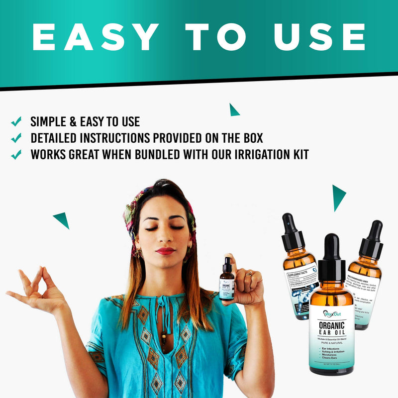Natural Mullein Ear Wax Removal Oil & Cleaner with Garlic | Pain & Earache Drops | Earwax Softener, Moisturizer & Allergy Soothing | Tinnitus, Itching, Ringing, Infections & Clogged Ears Relief - NewNest Australia