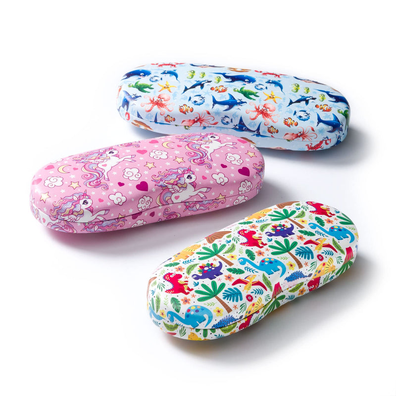 FEFI - Children's glasses case (hard case) with funny motifs - including glasses cleaning cloth/sea microfiber cloth - NewNest Australia