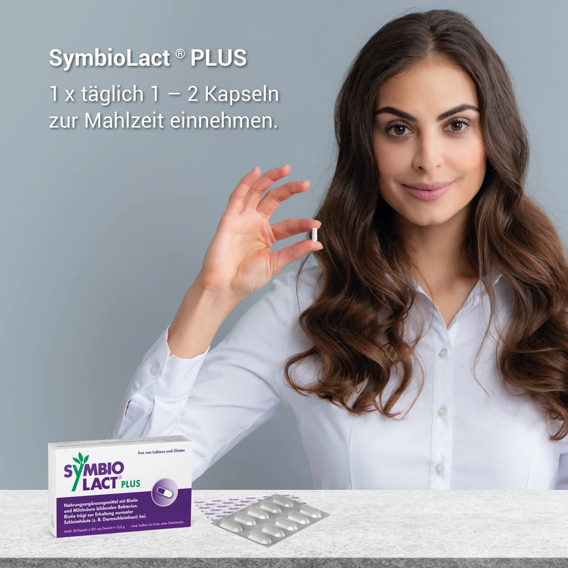 Symbiolact Plus: Probiotic In A Vegetarian Capsule, Lactic Acid Bacteria And Biotin For The Intestines And Intestinal Mucosa, 30 Capsules 30 Pieces (Pack Of 1) - NewNest Australia