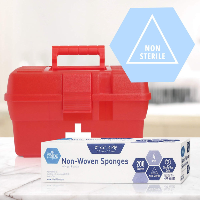 Medpride Surgical Sponges 2'' x 2'' 200 Pack - Gauze Pads Non sterile - First Aid Wound Care Dressing Sponge – Νοn-Woven Medical, Non-Adherent Mesh Bandages – Absorbent for Injuries – 4 Ply 2x2 Inch (Pack of 200) - NewNest Australia