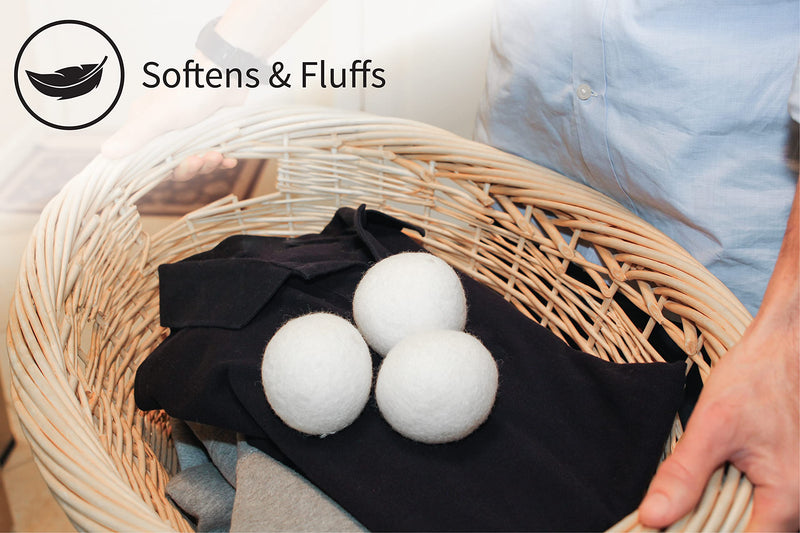 S&T INC. XL New Zealand Wool Dryer Balls, Natural White, 6 Pack - NewNest Australia