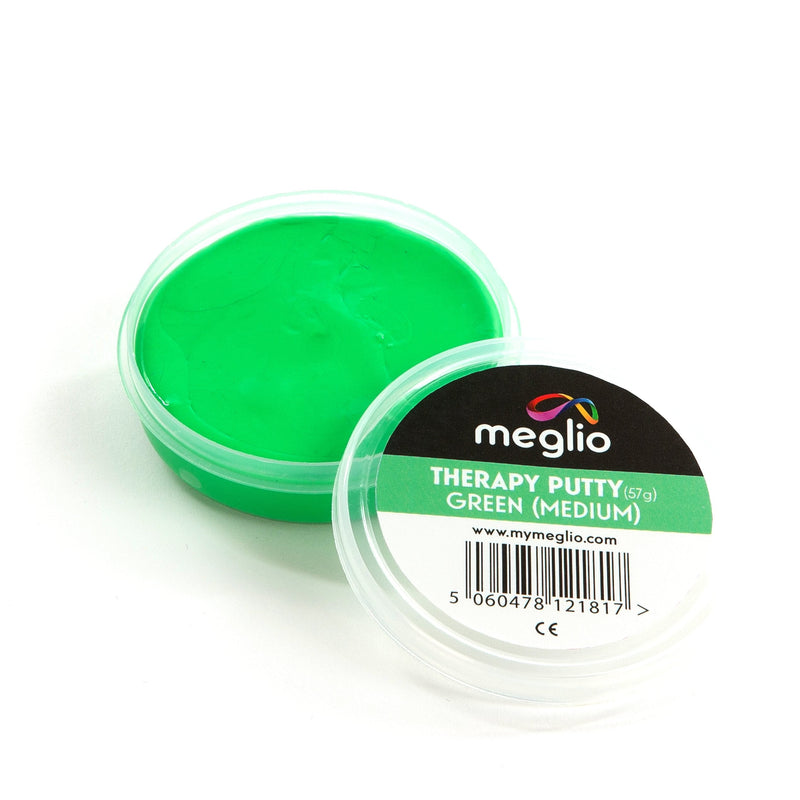 Meglio Therapy Hand Putty 57g - for Hand Exercises Targeting Hand Recovery and Rehabilitation, Strength Training and Stress Relief, Variable Resistive Strength (Green (Medium)) Green (Medium) - NewNest Australia