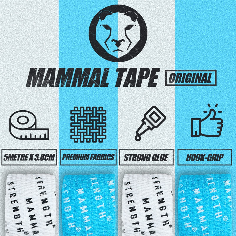 Mammal Strength 2.0 Hook Grip Tape (Box Of 4) - Plastic-Free, 9 Meter Rolls, Premium Thumb Super Sticky Finger Tape - Stretchy, Flexible And Easy Tear Grip Tapes (9 Meters X 4 Cm) - NewNest Australia