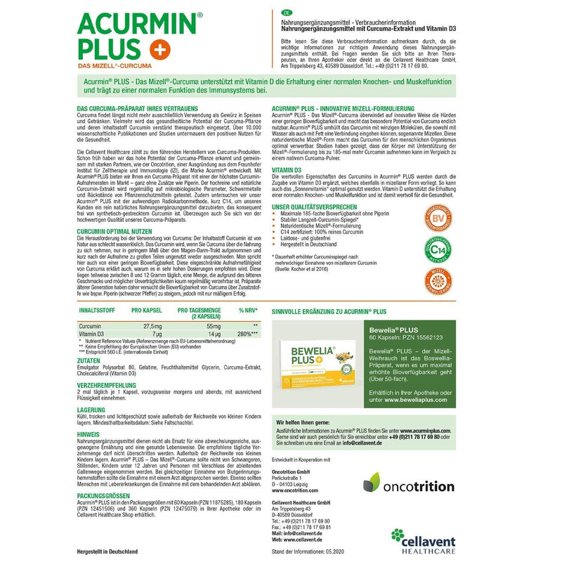 Turmeric Capsules High Dose by Acurmin Plus - Micellar Curcumin C14 Certified - Piperine Free 4260346850196 60.00 - NewNest Australia