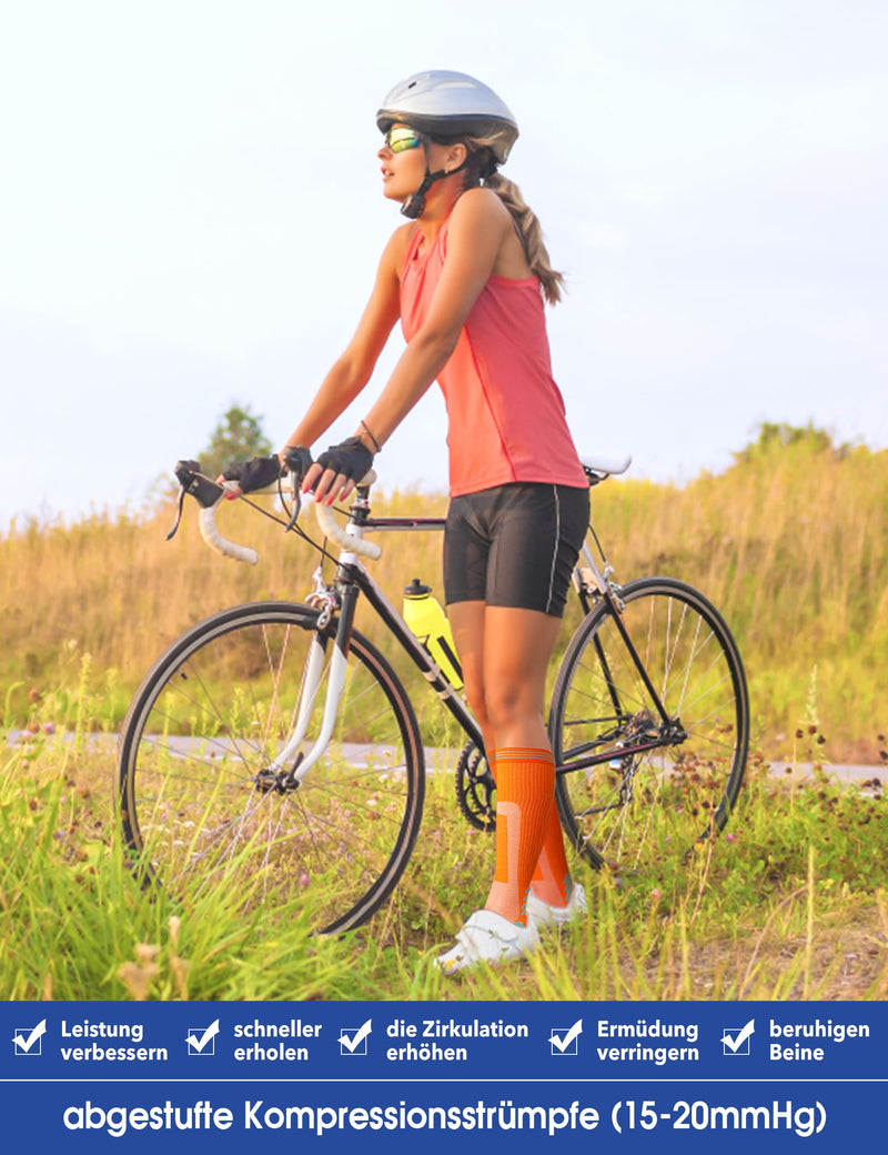 Kreori compression stockings for women and men, thrombosis stockings, compression socks for sports, flights, running, travel, cycling, pregnancy, nurse, 15-20 mmHg, SM, 1 pair, black - NewNest Australia