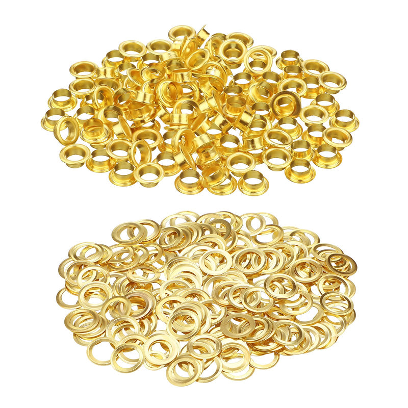500 Pieces Grommet and 500 Pieces Washer Grommet Kit Finish Grommet Eyelet for Clothes Fabric Leather Tag Bag (Gold, 1/2 Inch) Gold - NewNest Australia