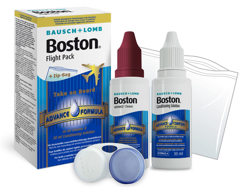 Bausch + Lomb Boston Advance Flight Pack, travel set with contact lens cleaner 30 ml and storage liquid 30 ml for hard contact lenses single - NewNest Australia