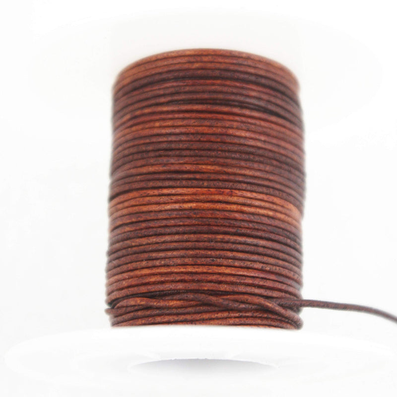 Glory Qin Dressed Brown Soft Round Genuine Jewelry Leather Cord Leather Rope (1mm 10 Yards) 1mm 10 Yards - NewNest Australia