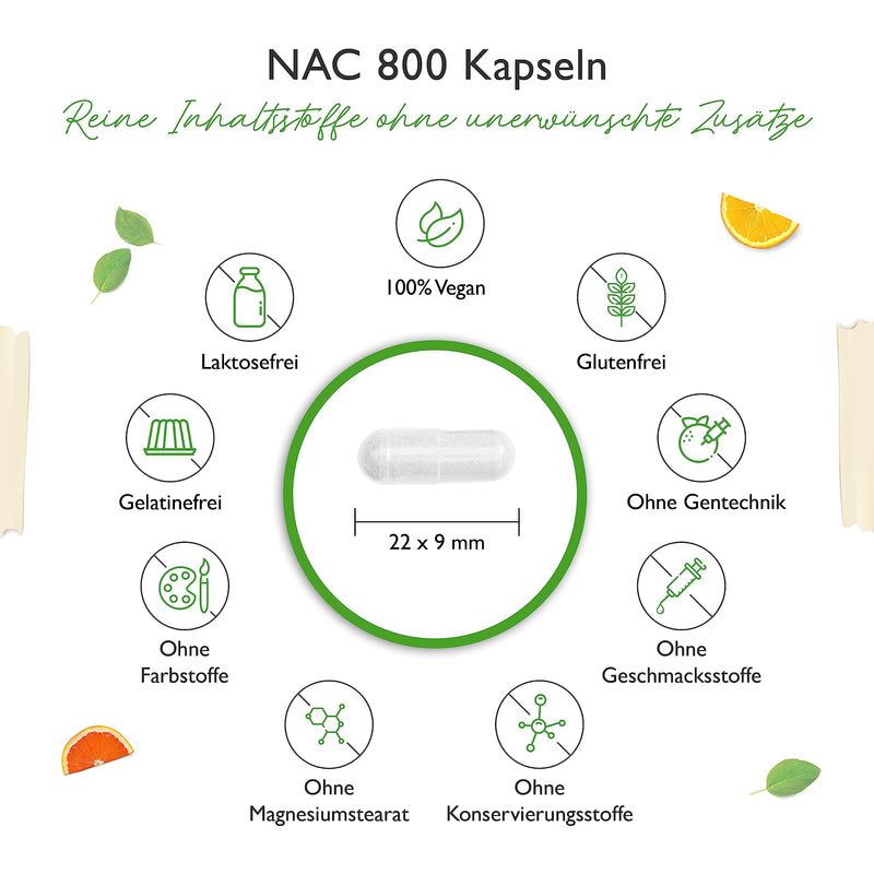 Nac - N-Acetyl L-Cysteine 180 Capsules With 800 Mg Each - 6 Month Supply - Laboratory Tested (Active Ingredient Content & Purity) - Vegan - High Dose - Premium Quality - NewNest Australia
