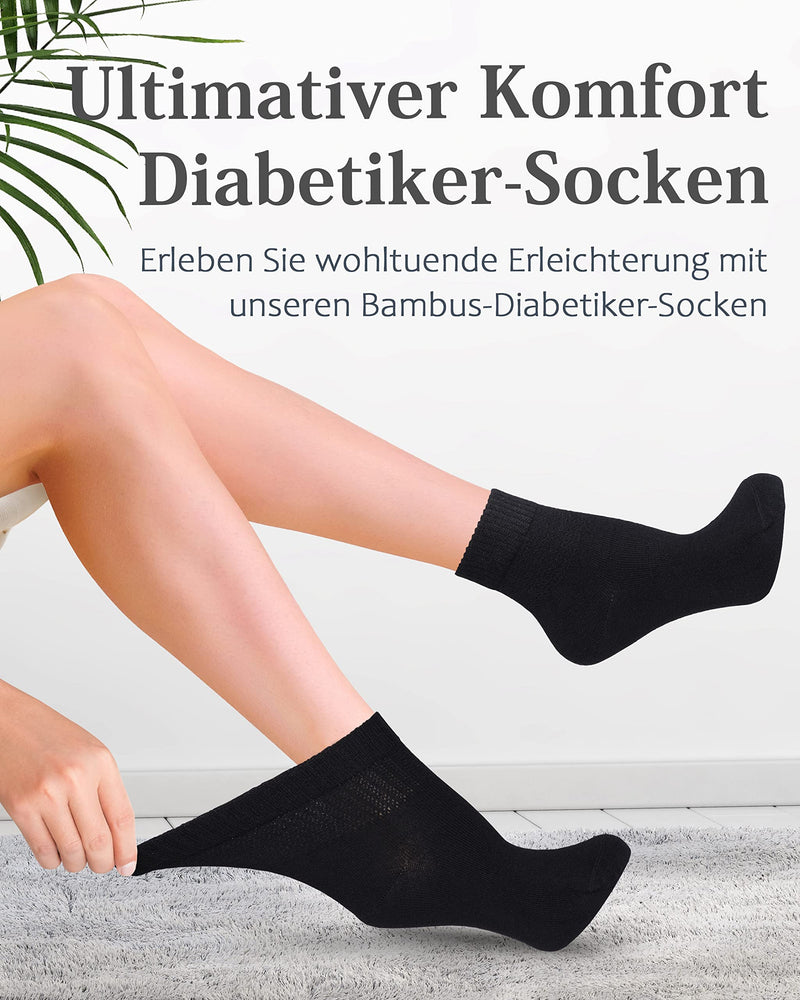 Diabetic Bamboo Socks with Lycra for Women: Ankle High; for business and leisure; suitable for pregnant women and seniors; 4 pairs 39-42 black - NewNest Australia