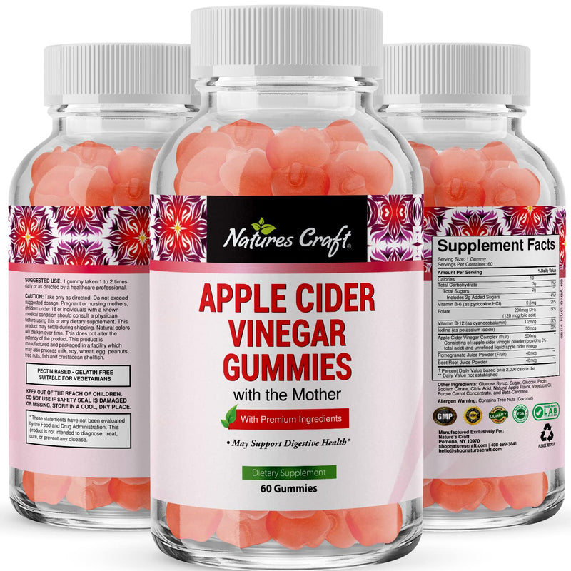 ACV Apple Cider Vinegar Gummies - Natural Energy Supplement ACV Gummy with Mother for Body Cleanse Immune Support and Gut Health - Apple Cider Vinegar with The Mother - NewNest Australia