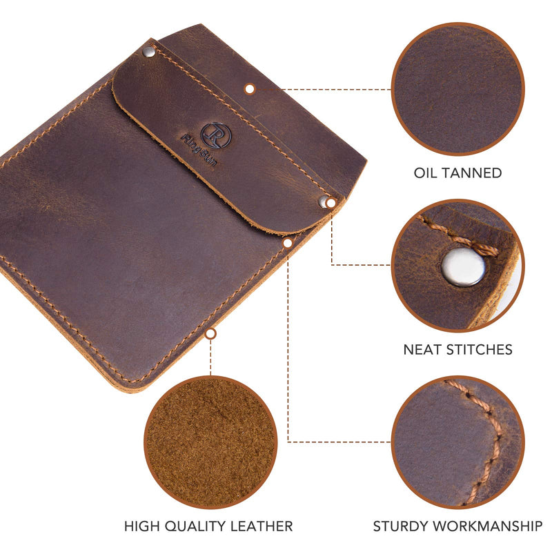 RingSun Genuine Leather Pocket Protector for Men, Durable Pocket Tool Pouch, Jeans Shirts Pocket Protector for Tools Pens, RS10 - NewNest Australia