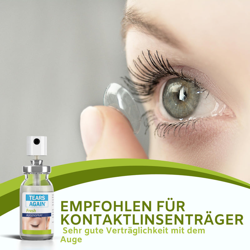 TEARS AGAIN Fresh 10ml - Eye spray against dry eyes, also suitable for children - Helps with tired and irritated eyes - No preservatives - Fresh eyes with menthol - NewNest Australia
