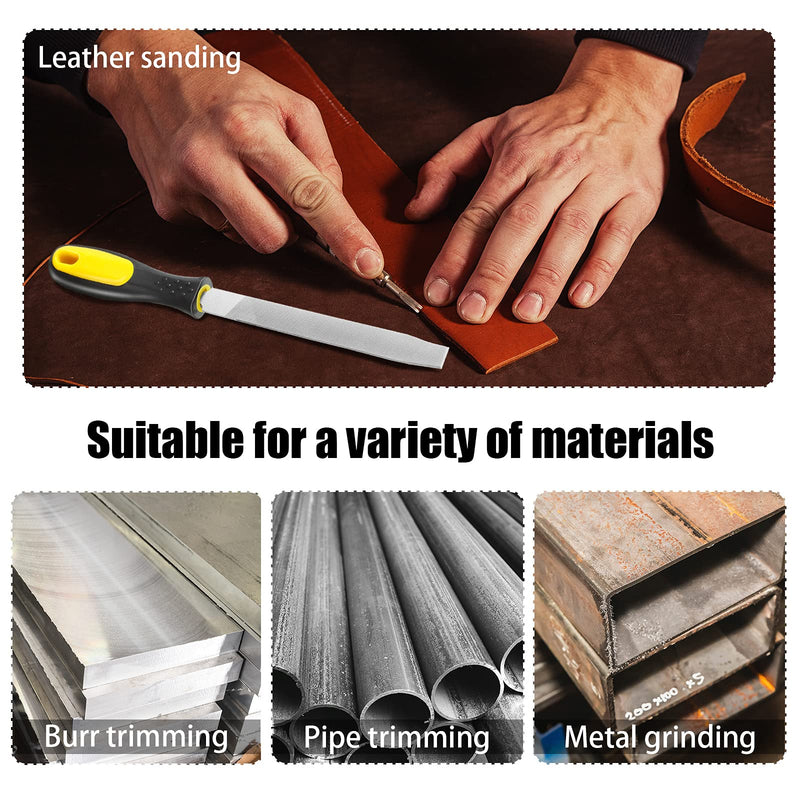 2 Pieces Flat File Metal Axe Sharpener File Steel Rectangular Cut Axe File 6 Inch Mill Hand File Single Cut Hardened with Handle for Metal Axe Sharpening Extended Use - NewNest Australia