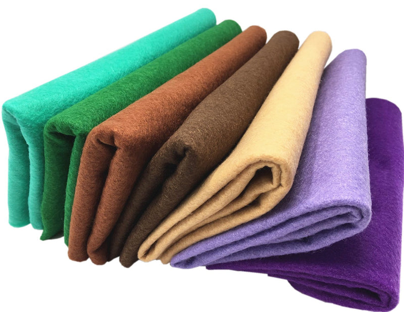 Misscrafts 7pcs 18" X 18" 1.4mm Thick Soft Felt Nonwoven Fabric Sheet Pack DIY Craft Patchwork Sewing Squares Assorted Colors(Autumn) Autumn - NewNest Australia