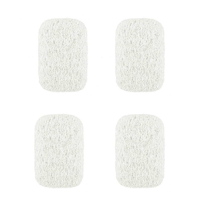 Snowkingdom 4 Pack White Soap Saver Draining Lift Pad 2.9" x 4.5" PVC BPA-Free Non-Slip Durable - NewNest Australia