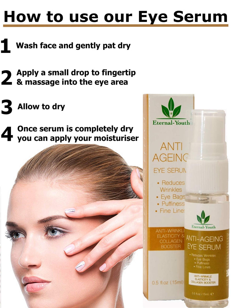 Eye Serum for lines & wrinkles & dark circles and puffiness anti ageing Instant eye bags remover for Crows Feet Fine Lines Collagen Booster - NewNest Australia