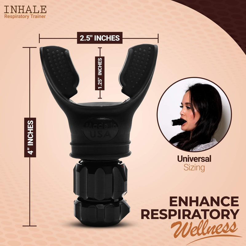 Inhale Respiratory Trainer Breathing Exercise Device - Compact Pure Silicone Lung Exerciser Device, Respiratory Muscle Trainer, Ideal and Adjustable for All, Easy to Clean - NewNest Australia