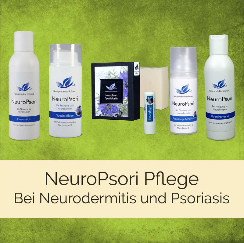 Natural Products Black - NeuroPsori Soap, skin care for neurodermatitis and psoriasis - without palm oil, 100g - NewNest Australia
