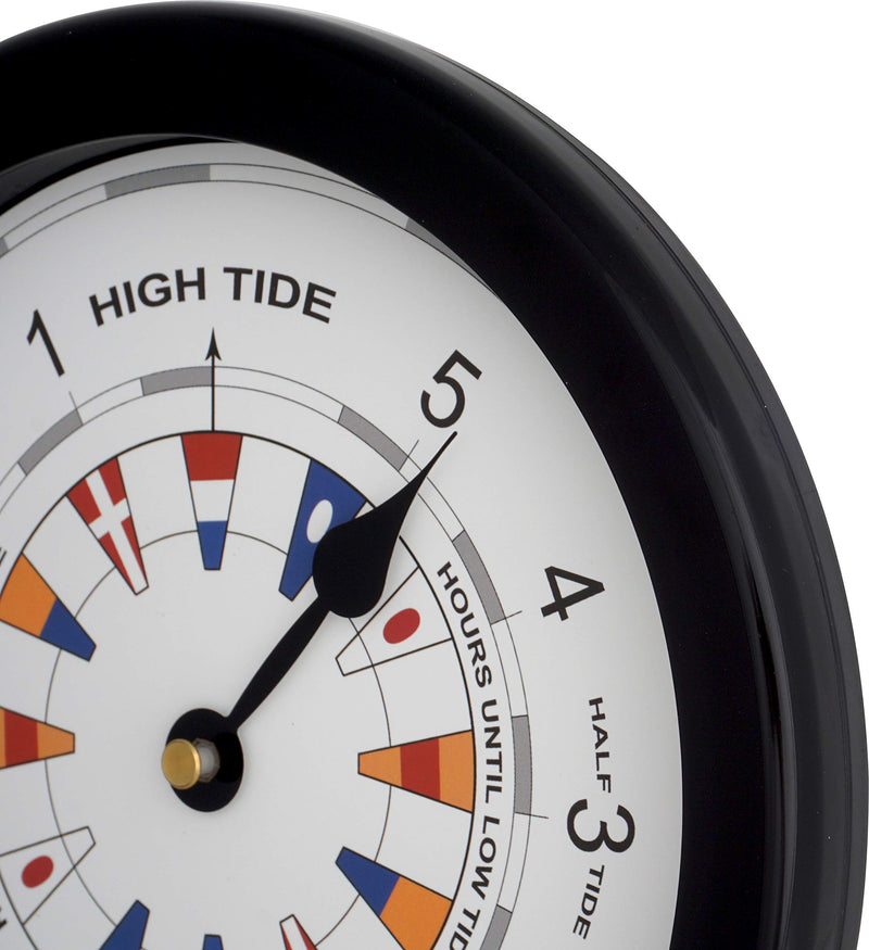 NewNest Australia - JUSTIME 8.5 Inch Tide Clock Colorful Digital Graphics Designed, Quality Plastic Water Resistant Case, Home Wall Décor (TT020-Flag Black) Tt020-flag Black 