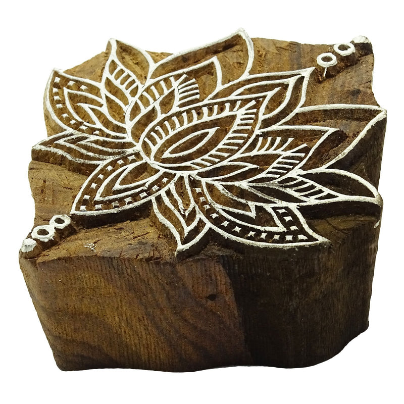 Wooden Textile Stamps Indian Lotus Decorative Border Painting Stamp PB2803A by Knitwit - NewNest Australia