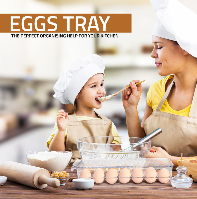 Utopia Home Egg Container For Refrigerator - 14 Egg Container With Lid & Handle, Egg Holder For Refrigerator, Egg Storage & Egg Tray (Pack of 1) - NewNest Australia