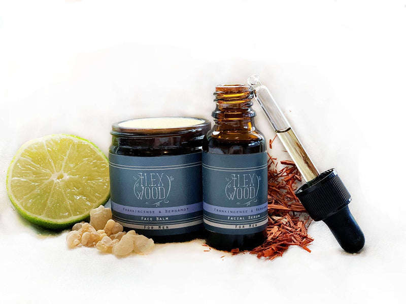 Frankincense and Bergamot Gift Set for both Men and Women - Face Cream and Serum - handcrafted in the UK, 100% Natural, Vegan, Moisturising, Anti Ageing, Cruelty Free, Palm Oil Free, Plastic Free - NewNest Australia