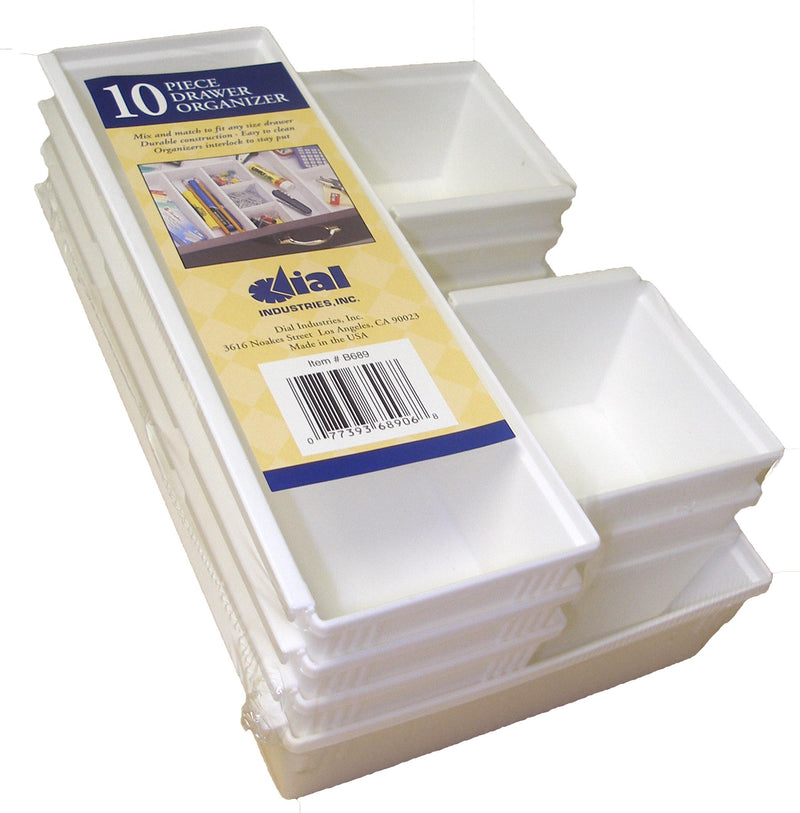 NewNest Australia - Dial Industries Interlocking Drawer Organizer Set, 10 Trays White 