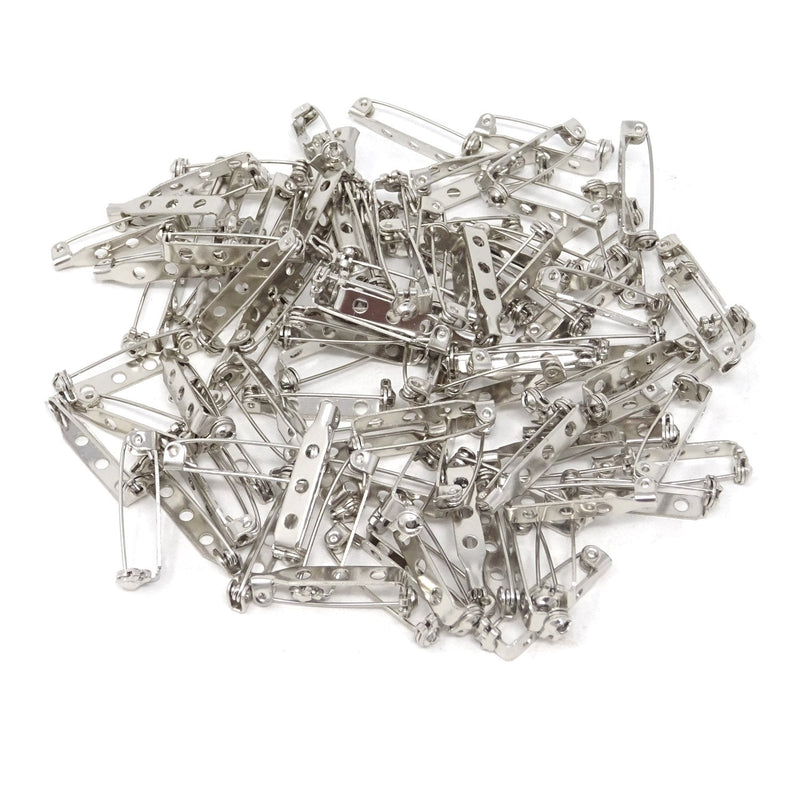 Honbay 100PCS Silver Tone Pin Backs Safety Pins Brooch Pins Bar Pins for Crafts (25MM) 25MM - NewNest Australia