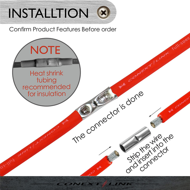 Conext Link BCU0-8 Uninsulated Butt Connector 8 Pack (1/0 Gauge) 1/0 Gauge - NewNest Australia
