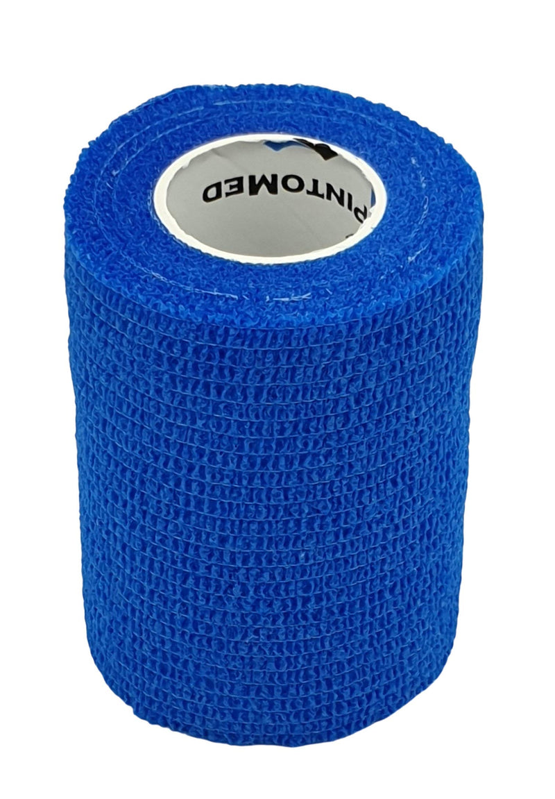 Pintomed Self-Adhesive Bandage Stretched - 10 X Blue Bandages Rolls - 7.5 Cm X 4.5 M Cohesive Bandage Bandage Fixation Bandage Self-Adhesive Health Plaster Sports Tape; Piece For Wrist Leg Arm Vet - NewNest Australia
