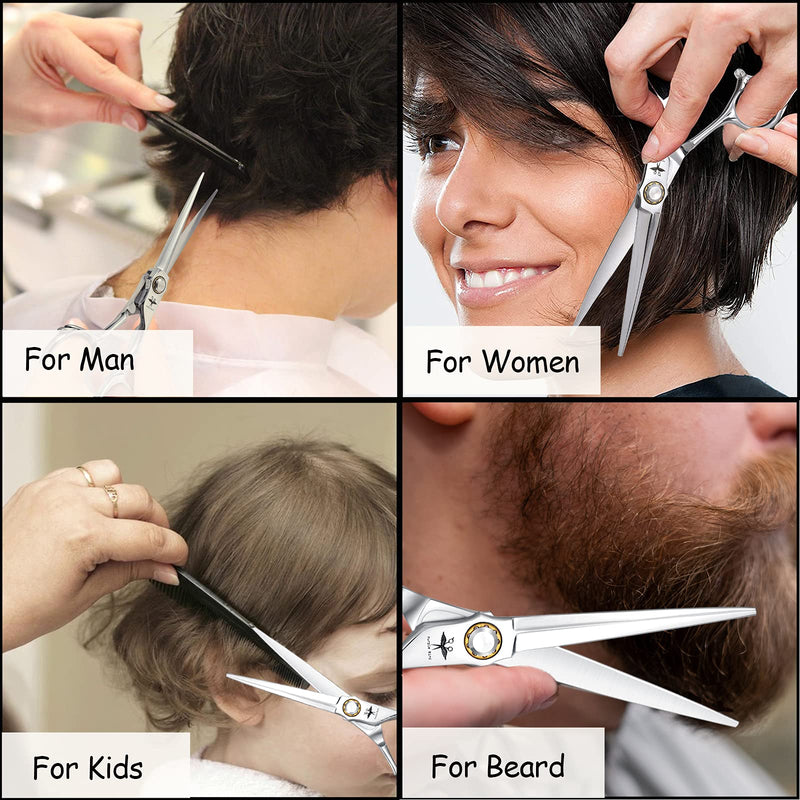 Hairdressing Scissors 6 Inch Hairdresser Scissors Professional Salon Barber Scissors Japanese Stainless Steel Hair Cutting Scissors for Men Women Children A-6"-Shear - NewNest Australia