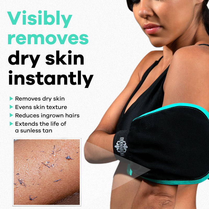 Dermasuri Deep Peeling Glove for Soft Skin, Exfoliating Glove and Skin Cleanser, for an optimal skin care set, for women and men, for cleaning dead or dry skin, 1 piece - NewNest Australia