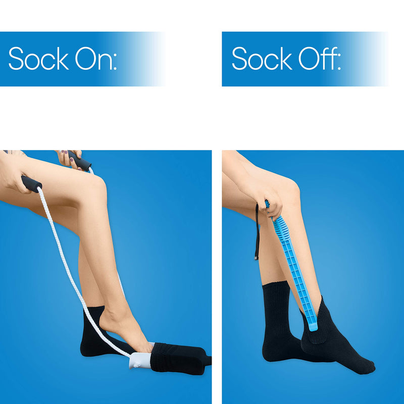 RMS Sock Aid Kit - Easy On Easy Off Device for Putting On Socks and Removing Socks or Stockings for Men and Women with Limited Mobility (Blue) - NewNest Australia