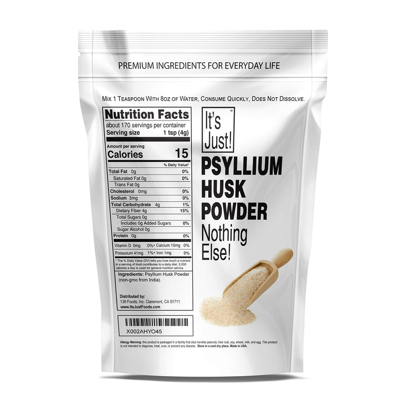It's Just - Psyllium Husk Powder, Non-GMO, Dietary Fiber, Keto Baking (24oz) 1.5 Pound (Pack of 1) - NewNest Australia