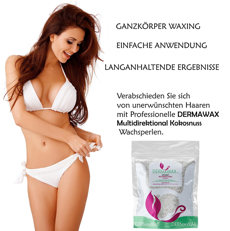 Dermawax Coconut Wax Multidirectional Hypoallergenic Wax Beads For Hair Removal Face Eyebrows Intimate Bikini Hair Removal Brazilian Waxing Beads Suitable For All Skin Types 400 Grams - NewNest Australia