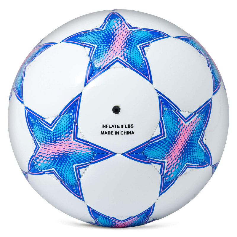 Soccer Ball Size 3 for Kids, Runleaps Ball Toys with Star Pattern Official Size Soccer Balls for Training, Playing, Boys, Girls, Toddlers Age 3 - 8 ( Blue ) Blue-Pink - NewNest Australia